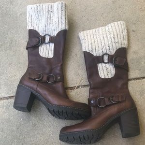boc brand brown sweater boots
